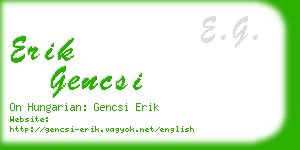 erik gencsi business card